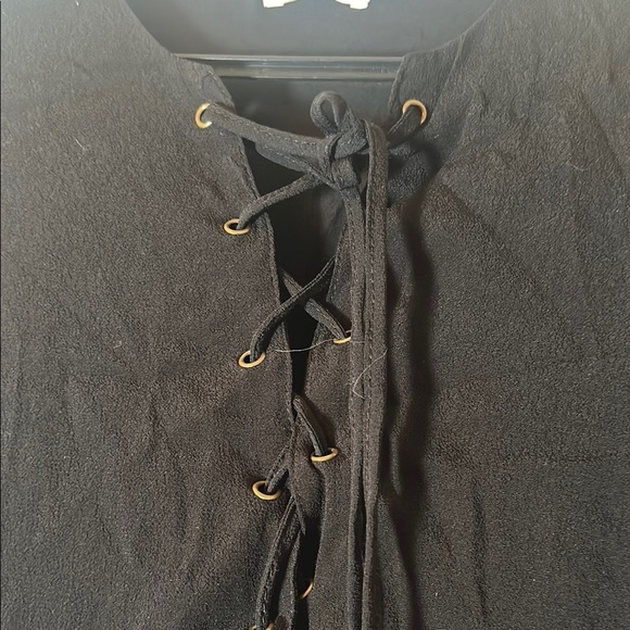 M🖤 Streetwear Society Black Lace-Up Mini Dress | Size Small - Picture 3 of 4